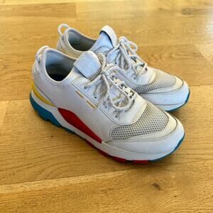 Puma RS-O Play Sneakers in White Red Blue & Yellow
